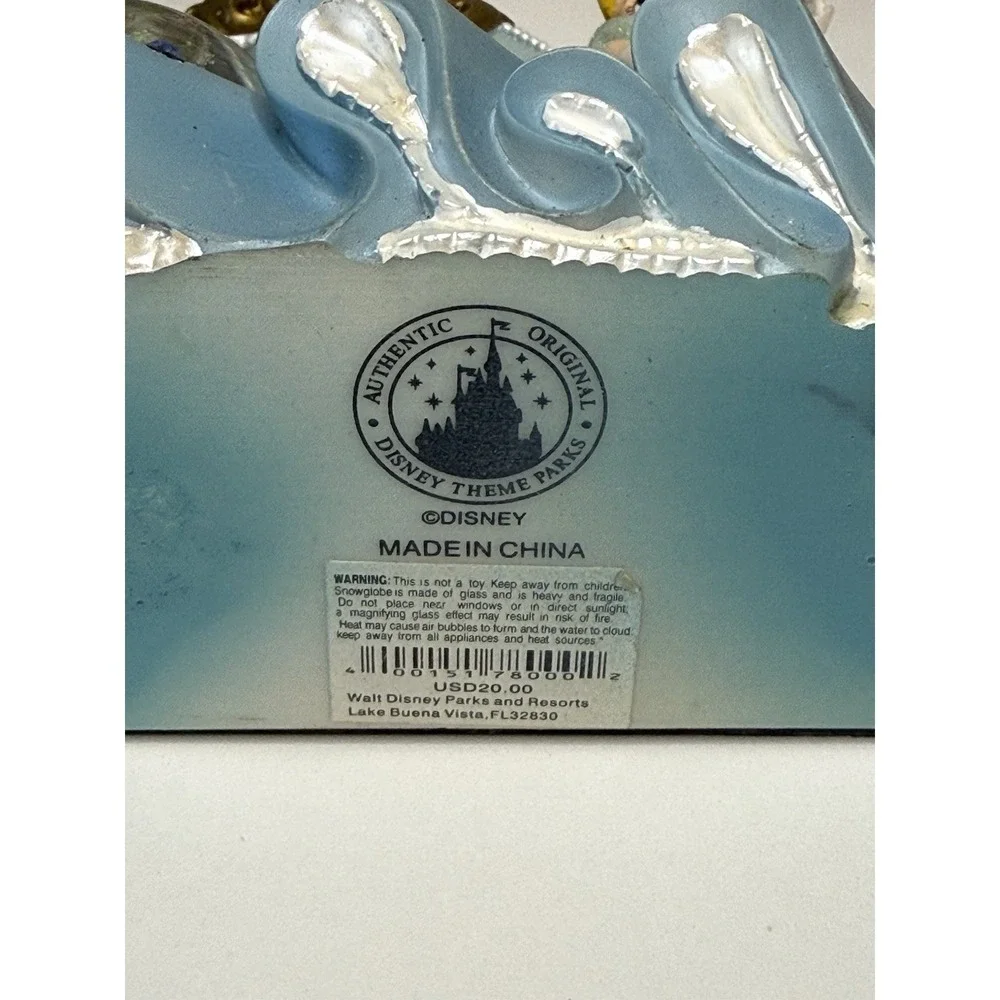 Disney Parks Cinderella Picture Frame Snow Globe Figurine Photo Holder 7